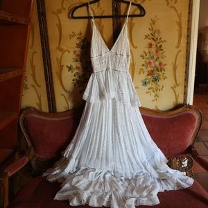 🖤Rococo Sand Elna Emi FREE PEOPLE Maxi White Wedding Boho Beach Dress